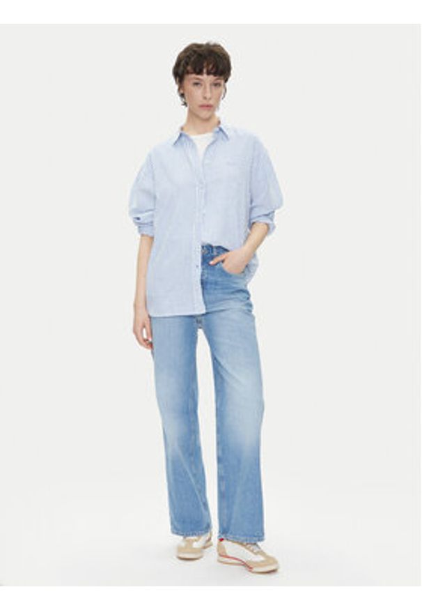 Pepe Jeans Koszula Dream PL305033 Niebieski Loose Fit. Kolor: niebieski. Materiał: bawełna