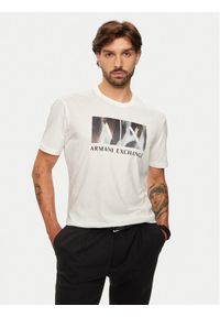 Armani Exchange T-Shirt 6DZTHF ZJH4Z 1116 Biały Regular Fit. Kolor: biały. Materiał: bawełna