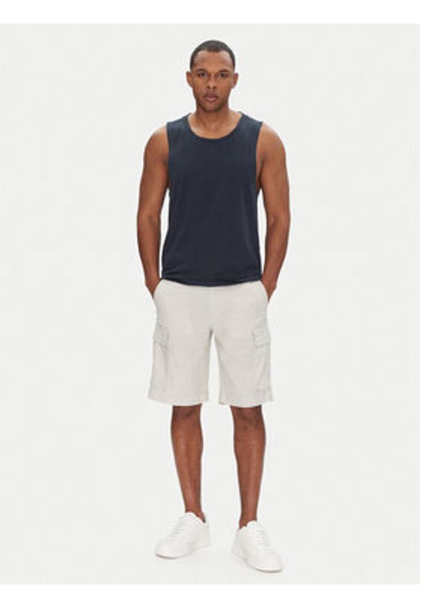 BOSS Szorty materiałowe Sisla-9-Cargo-Shorts 50536888 Beżowy Tapered Fit. Kolor: beżowy. Materiał: syntetyk