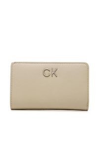 Calvin Klein Duży Portfel Damski K60K610962 Beżowy. Kolor: beżowy. Materiał: skóra