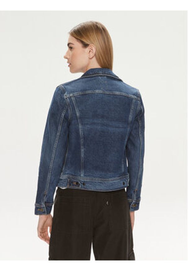 Lee Kurtka jeansowa Rider 112341297 Niebieski Regular Fit. Kolor: niebieski. Materiał: lyocell, bawełna