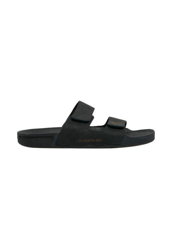 Klapki męskie Quiksilver Rivi Leather Double Adjust. Kolor: zielony, brązowy, wielokolorowy
