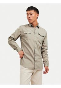 Jack & Jones - Jack&Jones Koszula Sheridan 12138115 Brązowy Slim Fit. Kolor: brązowy. Materiał: bawełna