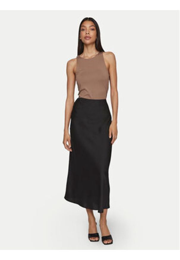 Vila Spódnica midi Elliette 14084182 Czarny Regular Fit. Kolor: czarny. Materiał: syntetyk