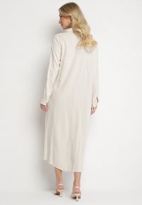 Born2be - Beżowa Koszulowa Sukienka z Lnem i Wiskozą z Regulowanymi Rękawami Melvezia. Okazja: na co dzień. Kolor: beżowy. Materiał: len, wiskoza. Typ sukienki: koszulowe. Styl: casual #6
