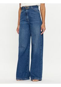 TwinSet - TWINSET Jeansy 241TP2662 Niebieski Wide Leg. Kolor: niebieski