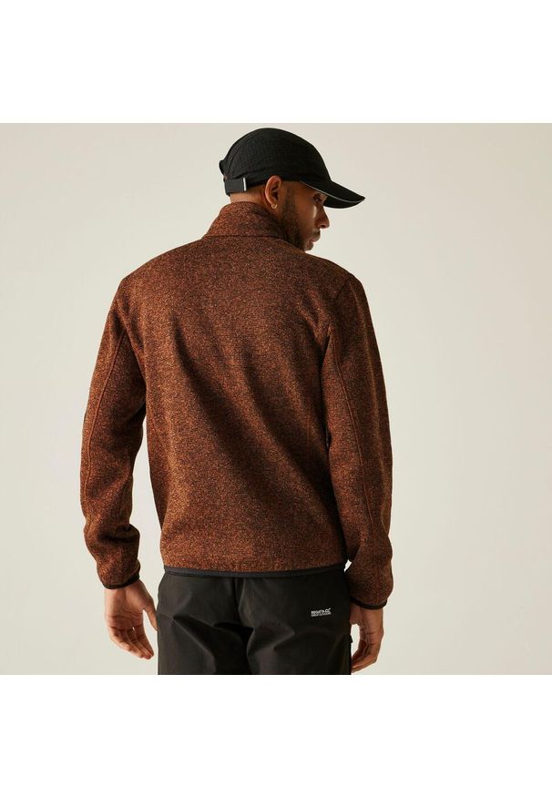 Regatta - Polar męski rozsuwany Newhill. Kolor: brązowy. Materiał: polar. Wzór: melanż. Sport: turystyka piesza