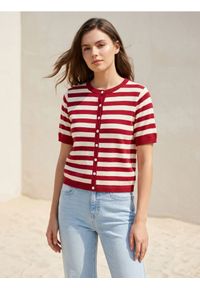 Sinsay - Bluzka swetrowa w paski z wiskozą - wielobarwny. Materiał: wiskoza. Wzór: paski #1