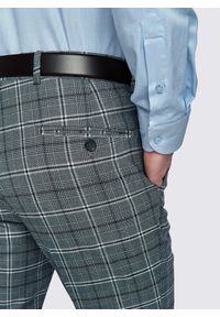 Pako Lorente - PAKO LORENTE – Szare spodnie garniturowe w granatową kratę. Kolor: szary, niebieski, wielokolorowy. Materiał: poliester, elastan, wiskoza #6