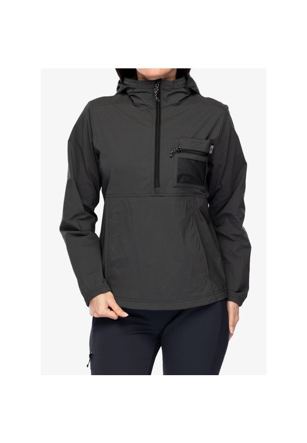 ROYAL ROBBINS - Kurtka przeciwwiatrowa damska Royal Robbins Merced Anorak. Kolor: szary. Materiał: softshell. Sport: turystyka piesza