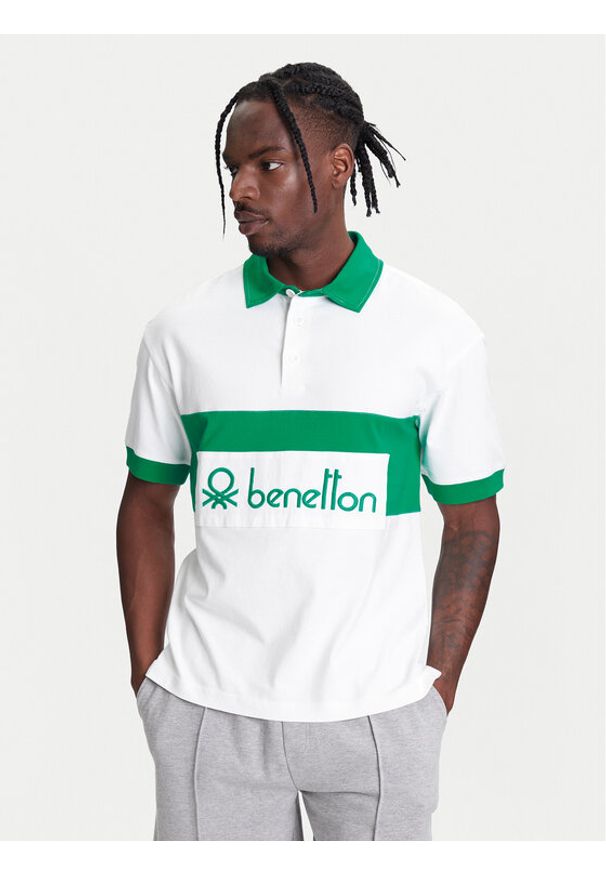 United Colors of Benetton - United Colors Of Benetton Polo 3MCYU301U Biały Regular Fit. Typ kołnierza: polo. Kolor: biały. Materiał: bawełna