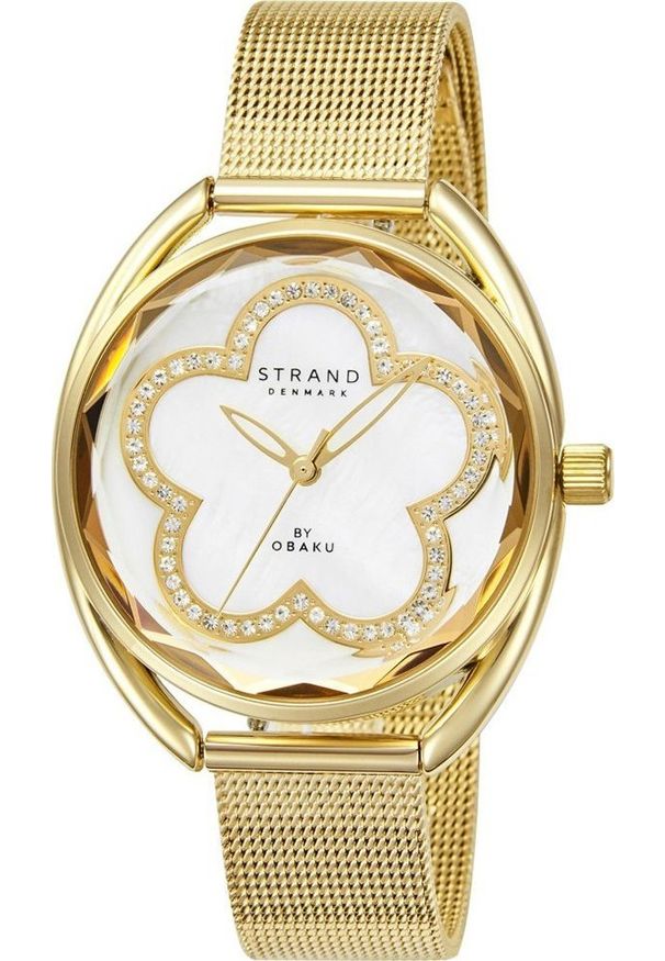 Zegarek Strand Zegarek damski Strand S734LXGWMG CYRKONIE złoty. Kolor: złoty