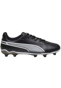 Buty piłkarskie Puma King Match FG/AG Jr 107573 01 czarne. Kolor: czarny. Materiał: syntetyk, materiał, mikrofibra. Szerokość cholewki: normalna. Sport: piłka nożna