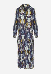 Born2be - Granatowa Sukienka Koszulowa Rozkloszowana Delirime. Okazja: na co dzień. Kolor: niebieski. Typ sukienki: koszulowe. Styl: casual, elegancki #4