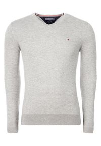 TOMMY HILFIGER - Tommy Hilfiger Sweter MW0MW04979 Szary Regular Fit. Kolor: szary. Materiał: bawełna