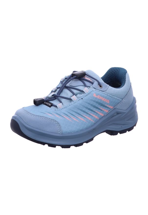 Buty do chodzenia dla dzieci Lowa Zirrox Low Ii Gtx. Kolor: szary, niebieski. Materiał: syntetyk, materiał. Szerokość cholewki: normalna. Sport: turystyka piesza