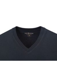 Koszulka Męska (T-Shirt) - Pako Jeans - Granatowa, Dekolt V-Neck (Serek). Okazja: na co dzień. Kolor: niebieski. Materiał: bawełna. Styl: casual