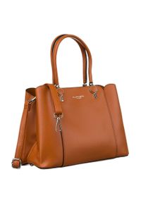 FLORA & CO - Shopperka brązowa Flora&Co F2581. Kolor: brązowy. Materiał: skórzane