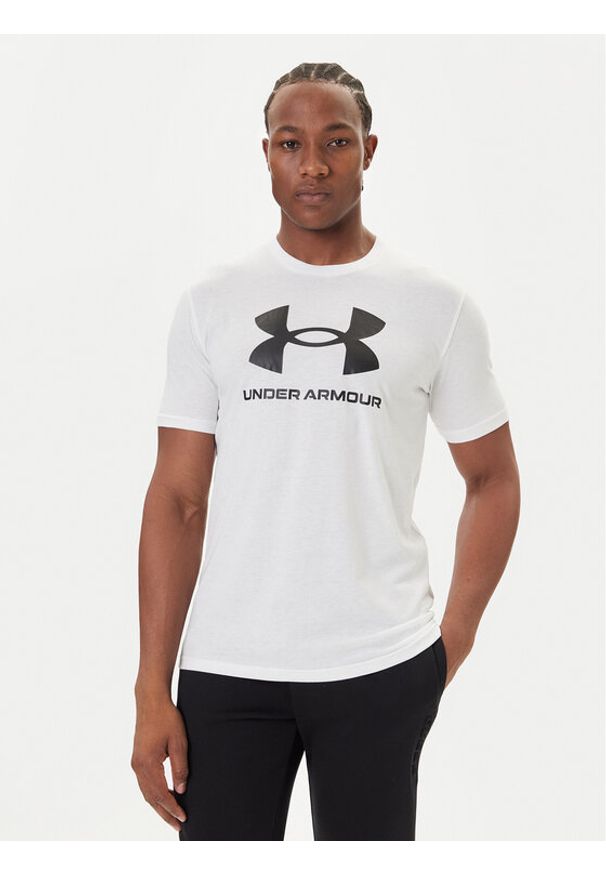 Under Armour T-Shirt Ua Sportstyle Logo Update Ss 1382911 Biały Loose Fit. Kolor: biały. Materiał: syntetyk, bawełna