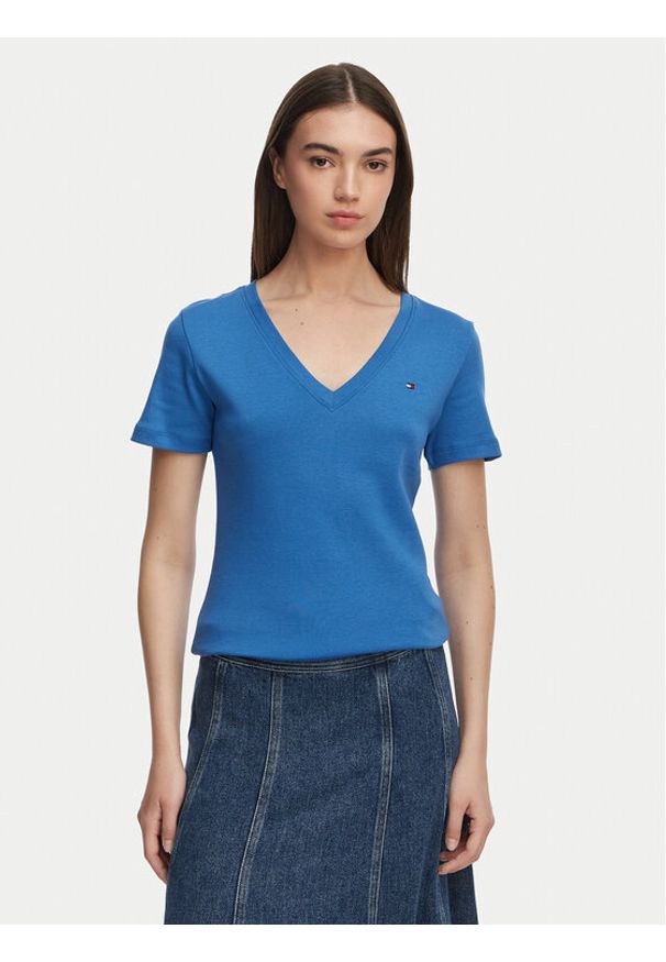 TOMMY HILFIGER - Tommy Hilfiger T-Shirt New Cody WW0WW40584 Niebieski Slim Fit. Kolor: niebieski. Materiał: bawełna