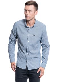 Lee - KOSZULA MĘSKA LEE REFINED SLIM BUTTON INDIGO L69XHGDK. Kolor: niebieski