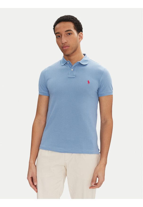 Polo Ralph Lauren Polo 710536856444 Błękitny Slim Fit. Typ kołnierza: polo. Kolor: niebieski. Materiał: bawełna