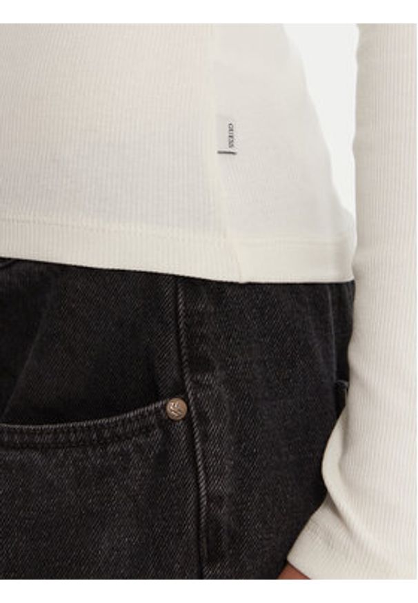 Guess Jeans Golf W5BP23 KA0H1 Beżowy Slim Fit. Typ kołnierza: golf. Kolor: beżowy. Materiał: bawełna
