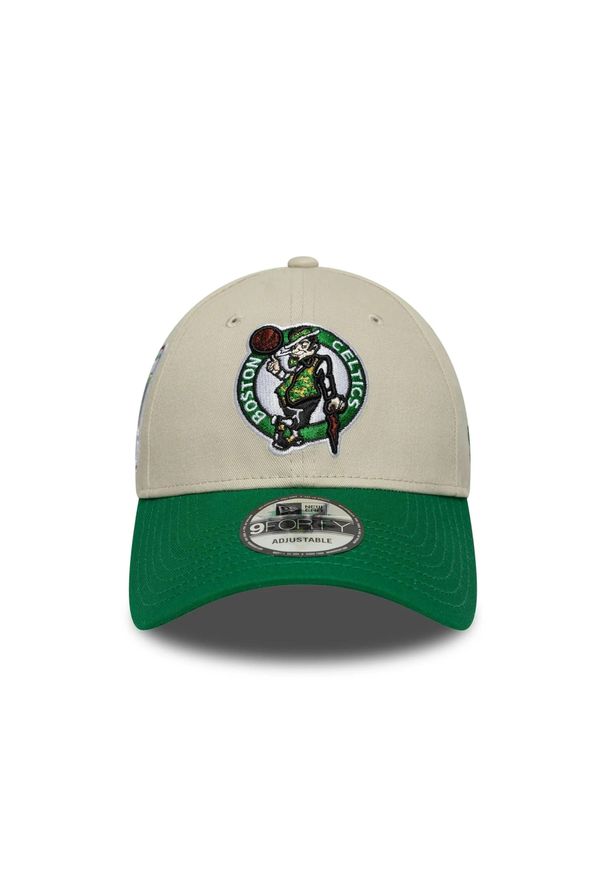 New Era - Czapka baseballowa 9forty Boston Celtics. Kolor: beżowy. Materiał: tkanina. Styl: sportowy