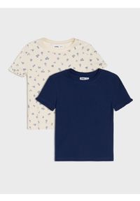 Sinsay - Koszulki z prążkowanej dzianiny 2 pack - wielobarwny. Materiał: prążkowany, dzianina