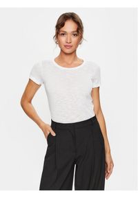 Sisley T-Shirt 3FD4L11A2 Biały Regular Fit. Kolor: biały. Materiał: bawełna