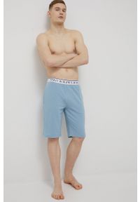Polo Ralph Lauren szorty piżamowe męskie z nadrukiem. Kolor: niebieski. Materiał: dzianina. Wzór: nadruk