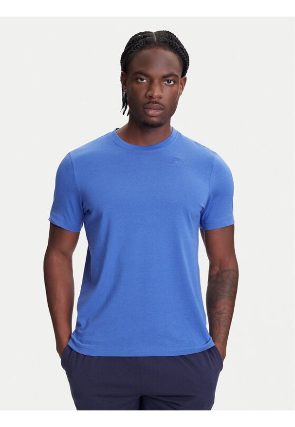 Kappa T-Shirt Logo Korpo Cafers 304J150 Niebieski Slim Fit. Kolor: niebieski. Materiał: bawełna