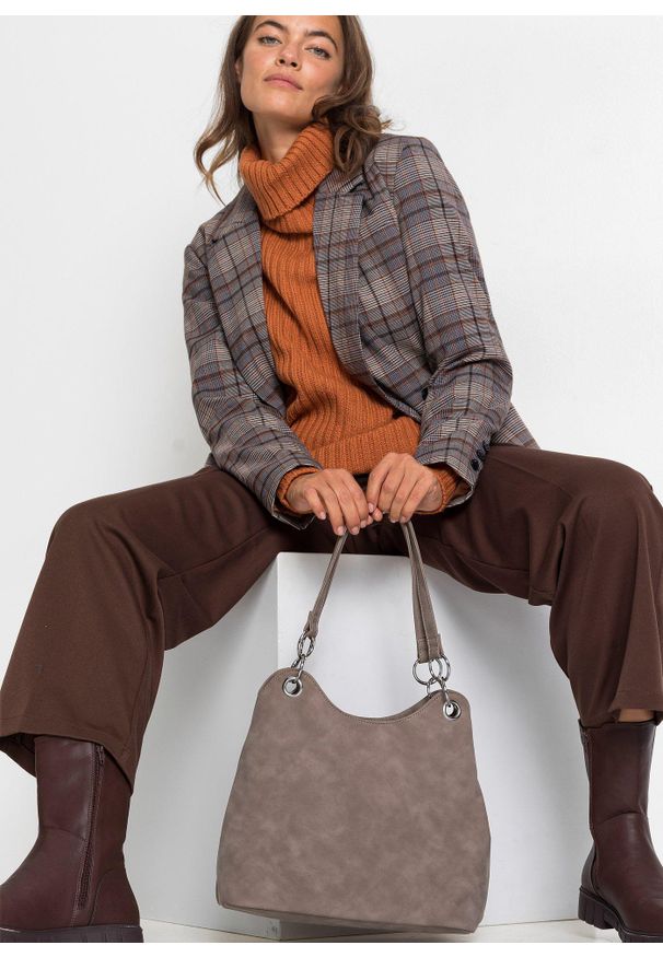 bonprix - Torebka. Kolor: brązowy. Materiał: skórzane