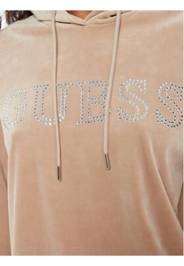 Guess Bluza V4RQ25 KBXI2 Beżowy Regular Fit. Kolor: beżowy. Materiał: syntetyk
