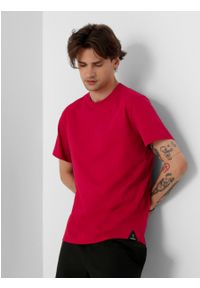 outhorn - T-shirt gładki męski. Materiał: materiał, bawełna, jersey. Wzór: gładki #2