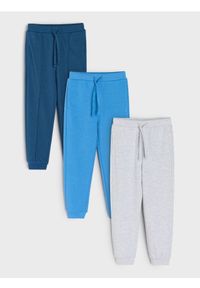 Sinsay - Spodnie jogger 3 pack - granatowy. Kolor: niebieski #1