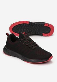 Born2be - Czarno-Czerwone Buty Sportowe Nesiche. Nosek buta: okrągły. Zapięcie: sznurówki. Kolor: czarny. Materiał: materiał. Sport: wspinaczka #3