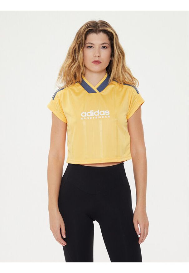 Adidas - adidas T-Shirt Tiro Summer IS0726 Żółty Slim Fit. Kolor: żółty. Materiał: syntetyk