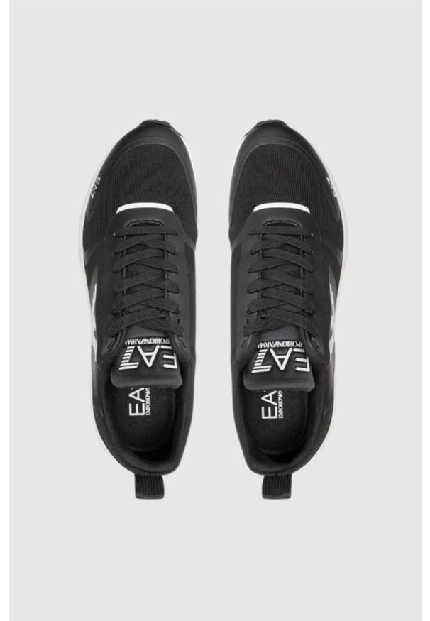 EA7 Emporio Armani - EA7 Czarne sneakersy z białym logo, Rozmiar 41 1/3. Kolor: czarny