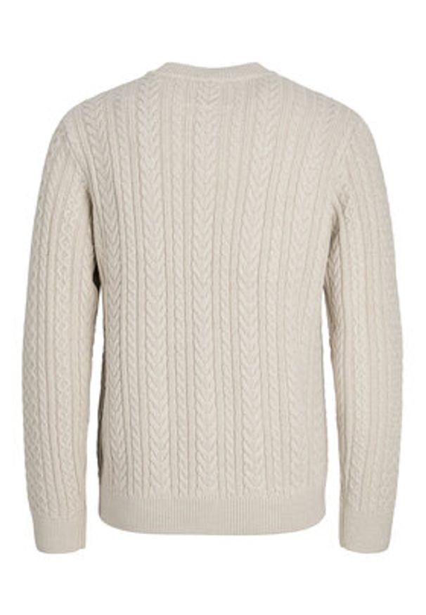 Jack & Jones Sweter Blusean 12283486 Beżowy Regular Fit. Kolor: beżowy. Materiał: bawełna