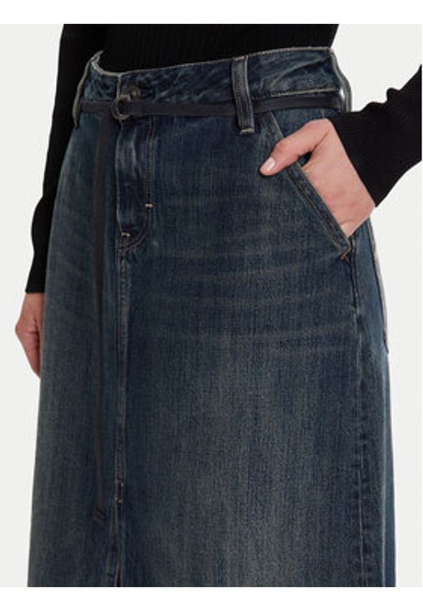 G-Star RAW - G-Star Raw Spódnica jeansowa D25979-D577 Granatowy Baggy Fit. Kolor: niebieski. Materiał: bawełna