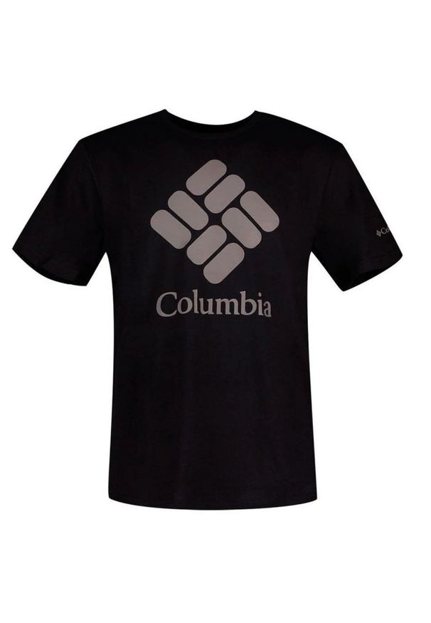 columbia - Koszulka turystyczna męska Columbia Trek Logo. Kolor: czarny. Materiał: bawełna. Sport: turystyka piesza