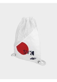 4f - Plecak-worek z kolekcji kibica FROM PAST TO FUTURE. Kolor: biały. Wzór: nadruk. Styl: sportowy, casual #1