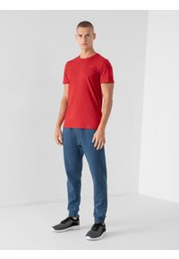 4f - T-shirt regular gładki męski. Kolor: czerwony. Materiał: dzianina. Wzór: gładki #2