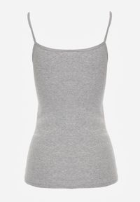 Renee - Ciemnoszary Bawełniany Top Bieliźniany z Koronką przy Dekolcie Berinda. Okazja: na co dzień. Kolor: szary. Materiał: bawełna, koronka. Wzór: koronka. Sezon: lato. Styl: casual #2