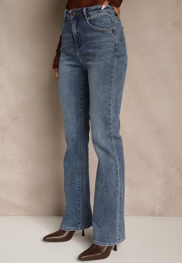 Renee - Niebieskie Jeansy Dzwony High Waist Lavea. Okazja: na co dzień. Stan: podwyższony. Kolor: niebieski. Wzór: gładki. Sezon: lato. Styl: casual