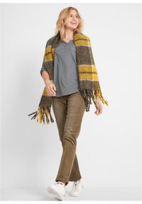 bonprix - Bluzka bawełniana z dekoltem henley z plisą guzikową. Typ kołnierza: typu henley. Kolor: szary. Materiał: bawełna. Długość rękawa: długi rękaw. Długość: długie #3