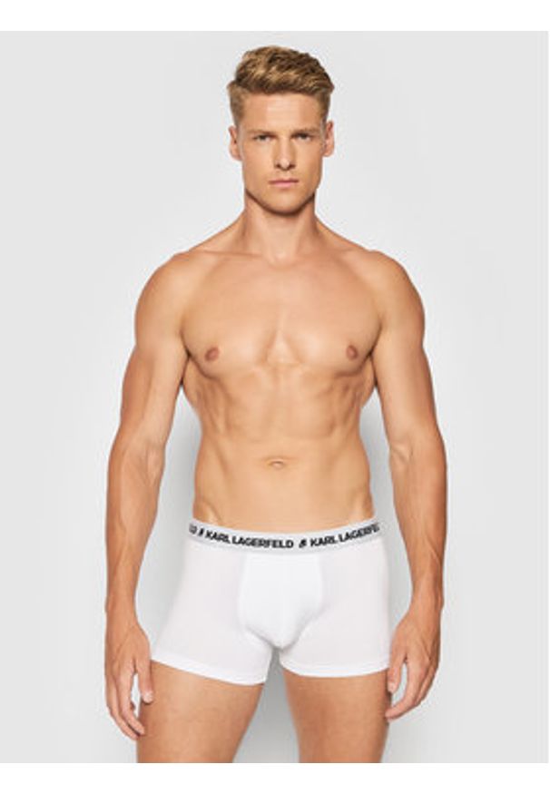 Karl Lagerfeld - KARL LAGERFELD Komplet 3 par bokserek Logo Trunks 211M2102 Biały. Kolor: biały. Materiał: bawełna