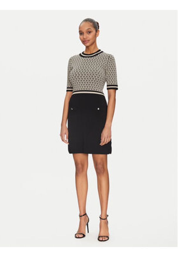 Morgan Sukienka dzianinowa 251-RMESTEM Beżowy Slim Fit. Kolor: beżowy. Materiał: syntetyk, wiskoza