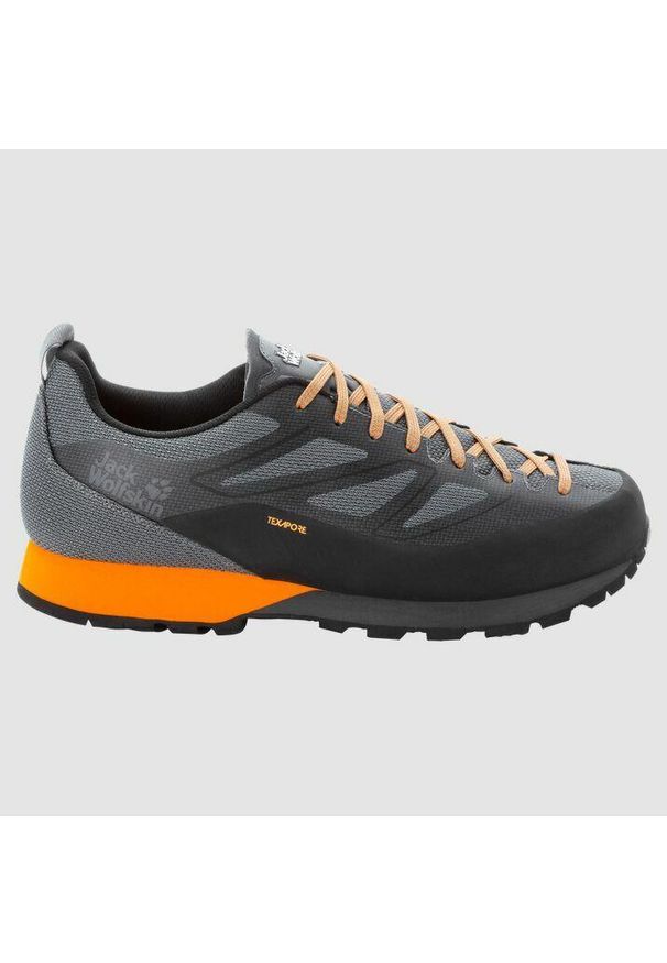 Buty do chodzenia męskie Jack Wolfskin Scrambler 2 Low Texapore. Zapięcie: sznurówki. Kolor: czarny, pomarańczowy, szary, wielokolorowy. Materiał: syntetyk, materiał. Szerokość cholewki: normalna. Sport: turystyka piesza